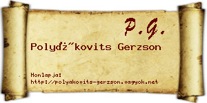 Polyákovits Gerzson névjegykártya